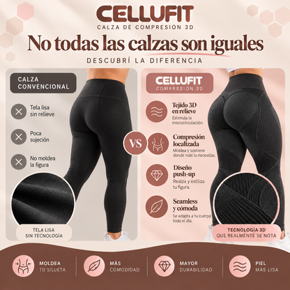 Cellufit — Calza de compresión 3D anticelulitis y moldeadora